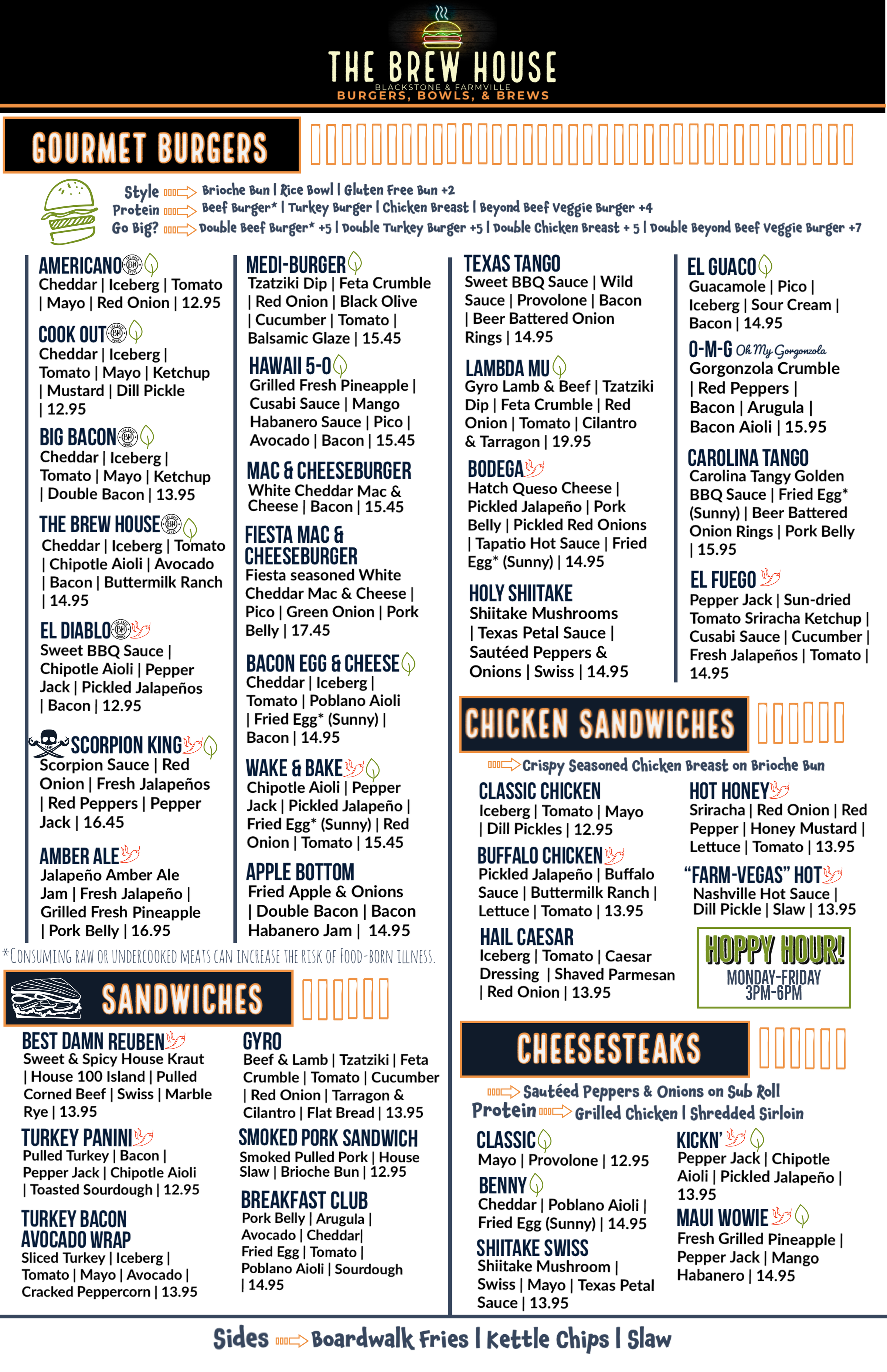 The brew outlet house menu